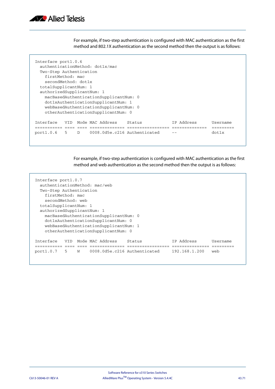 Allied Telesis AlliedWare Plus Operating System Version 5.4.4C (x310-26FT,x310-26FP,x310-50FT,x310-50FP) User Manual | Page 1197 / 2220