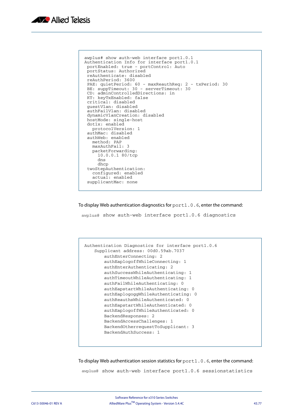 Allied Telesis AlliedWare Plus Operating System Version 5.4.4C (x310-26FT,x310-26FP,x310-50FT,x310-50FP) User Manual | Page 1203 / 2220