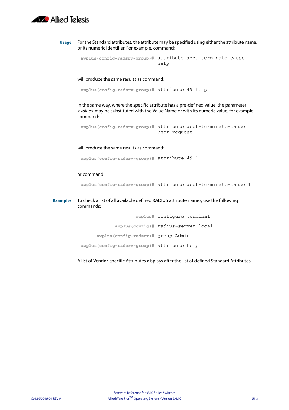 Allied Telesis AlliedWare Plus Operating System Version 5.4.4C (x310-26FT,x310-26FP,x310-50FT,x310-50FP) User Manual | Page 1331 / 2220