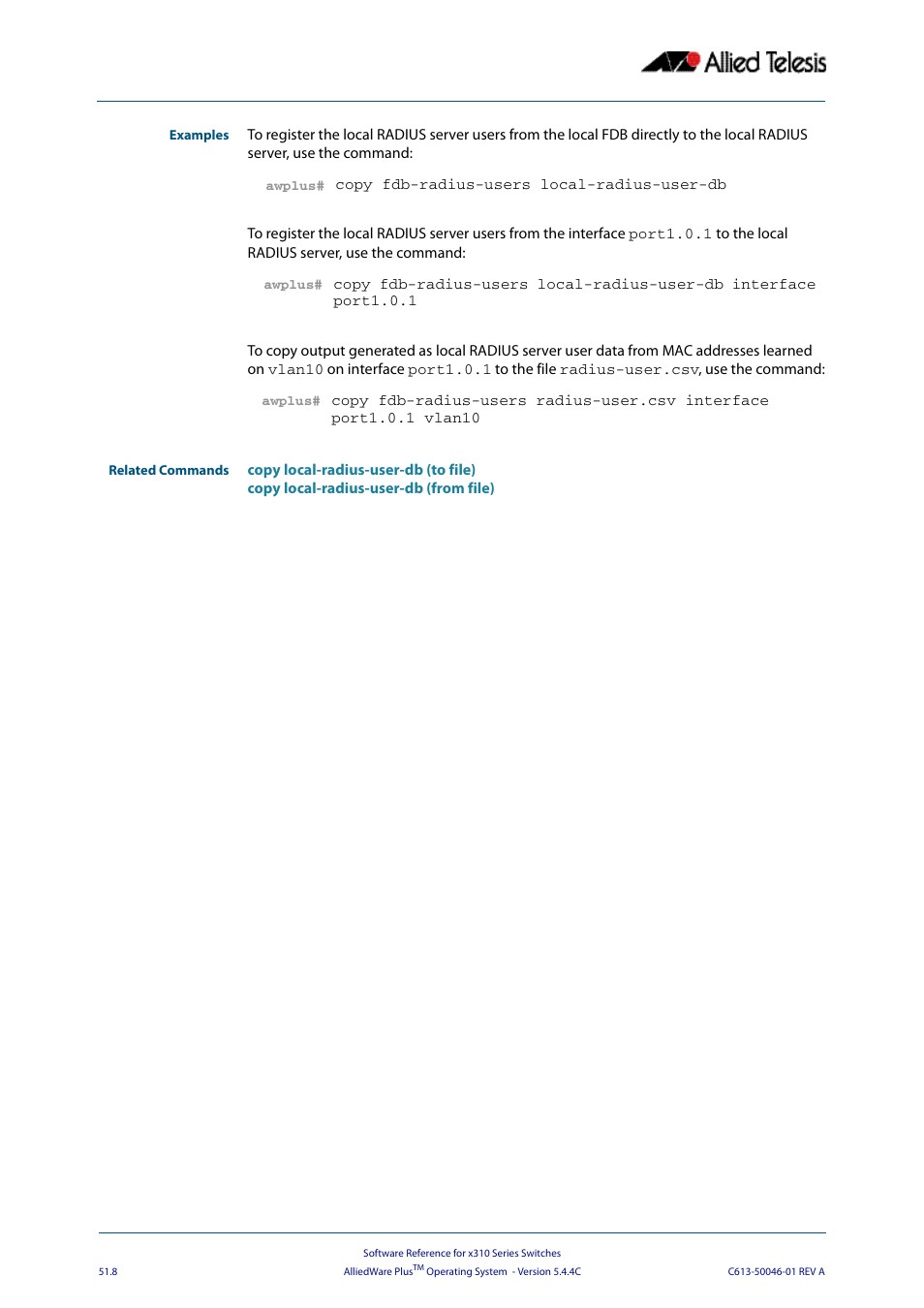 Allied Telesis AlliedWare Plus Operating System Version 5.4.4C (x310-26FT,x310-26FP,x310-50FT,x310-50FP) User Manual | Page 1336 / 2220
