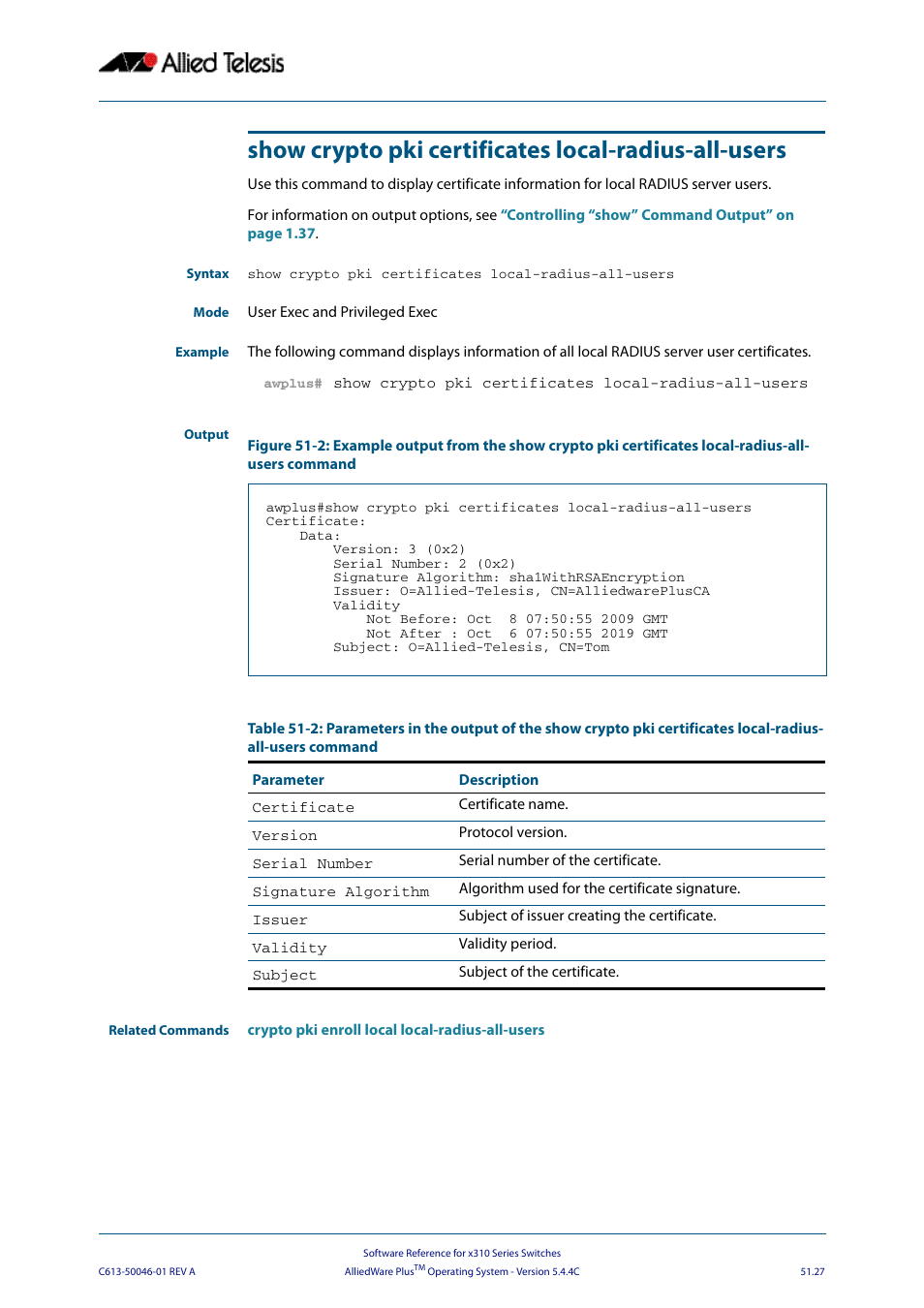 Allied Telesis AlliedWare Plus Operating System Version 5.4.4C (x310-26FT,x310-26FP,x310-50FT,x310-50FP) User Manual | Page 1355 / 2220