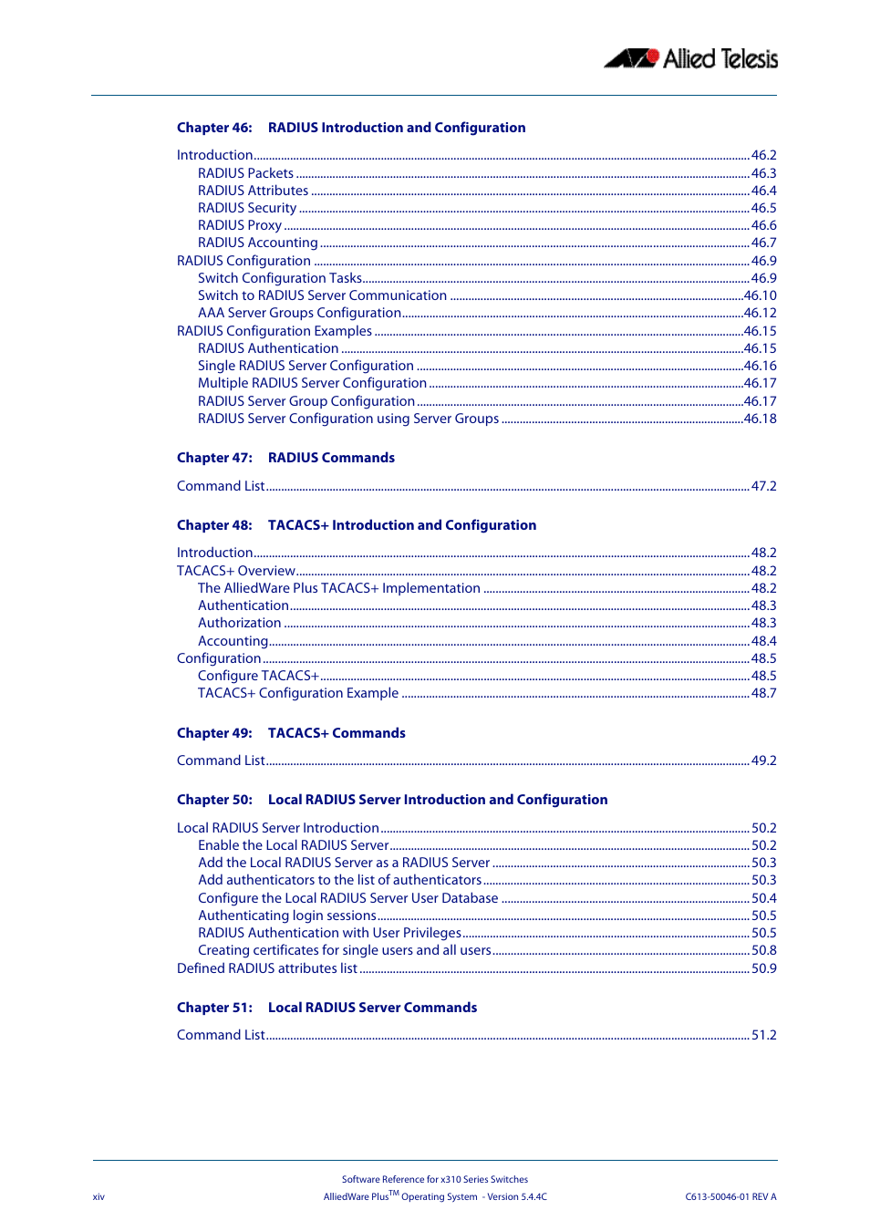 Allied Telesis AlliedWare Plus Operating System Version 5.4.4C (x310-26FT,x310-26FP,x310-50FT,x310-50FP) User Manual | Page 14 / 2220