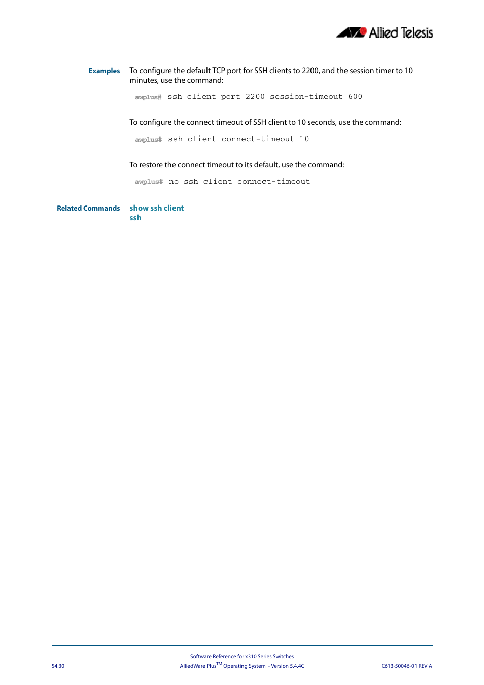 Allied Telesis AlliedWare Plus Operating System Version 5.4.4C (x310-26FT,x310-26FP,x310-50FT,x310-50FP) User Manual | Page 1412 / 2220
