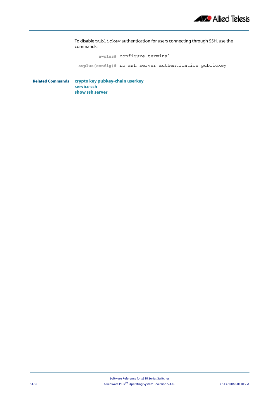 Allied Telesis AlliedWare Plus Operating System Version 5.4.4C (x310-26FT,x310-26FP,x310-50FT,x310-50FP) User Manual | Page 1418 / 2220