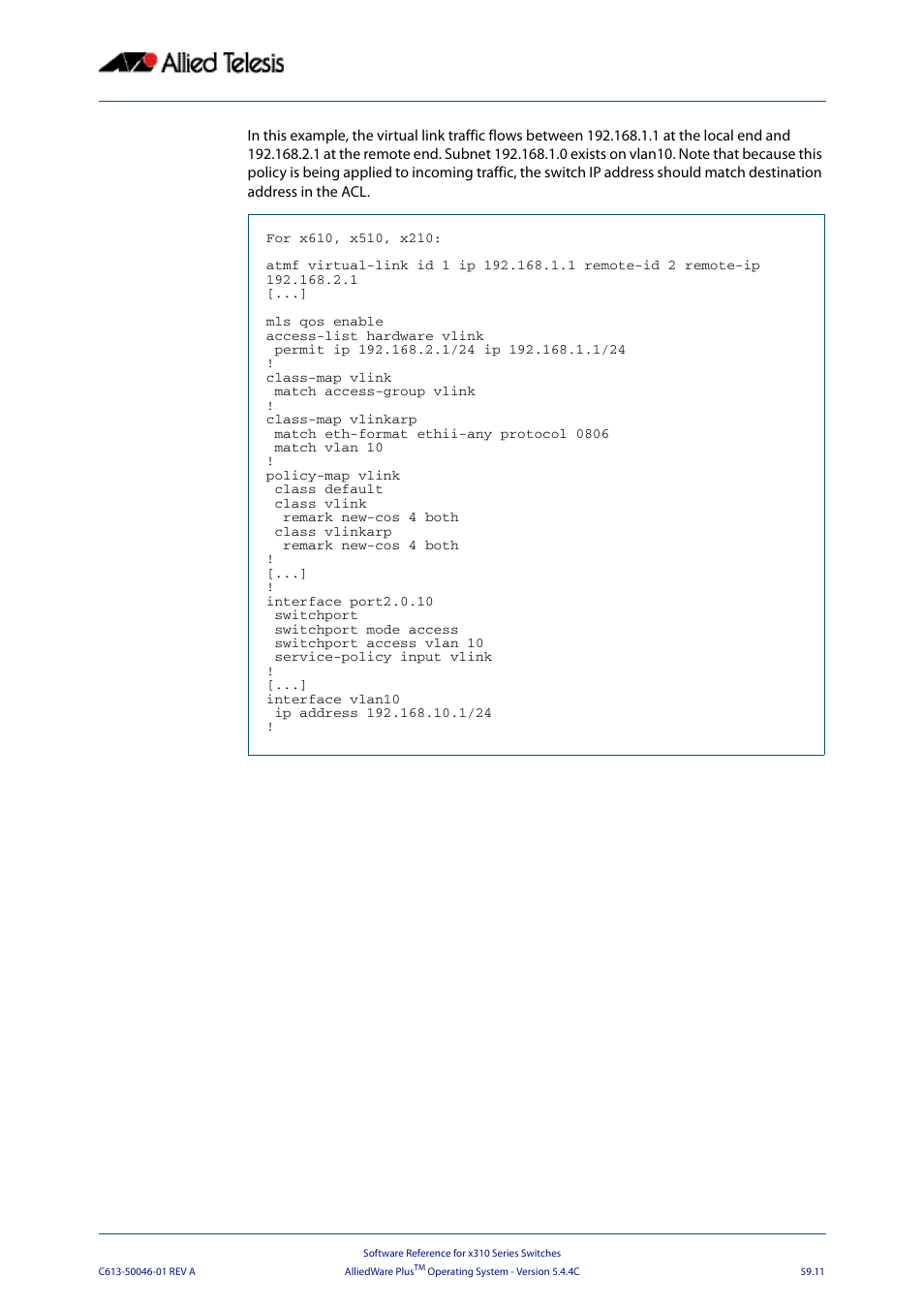 Allied Telesis AlliedWare Plus Operating System Version 5.4.4C (x310-26FT,x310-26FP,x310-50FT,x310-50FP) User Manual | Page 1555 / 2220