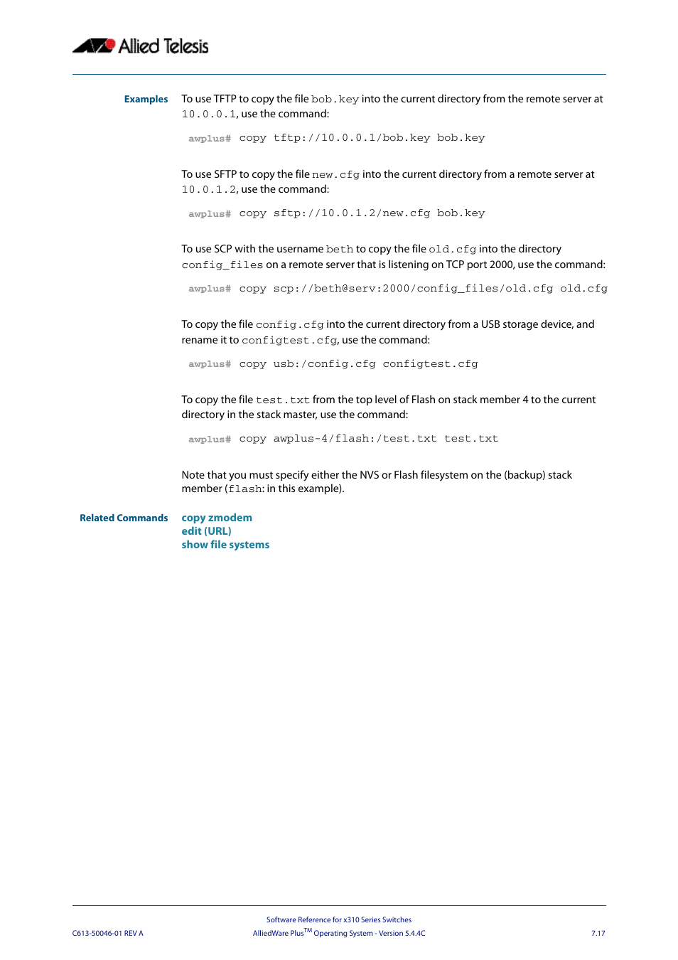 Allied Telesis AlliedWare Plus Operating System Version 5.4.4C (x310-26FT,x310-26FP,x310-50FT,x310-50FP) User Manual | Page 163 / 2220