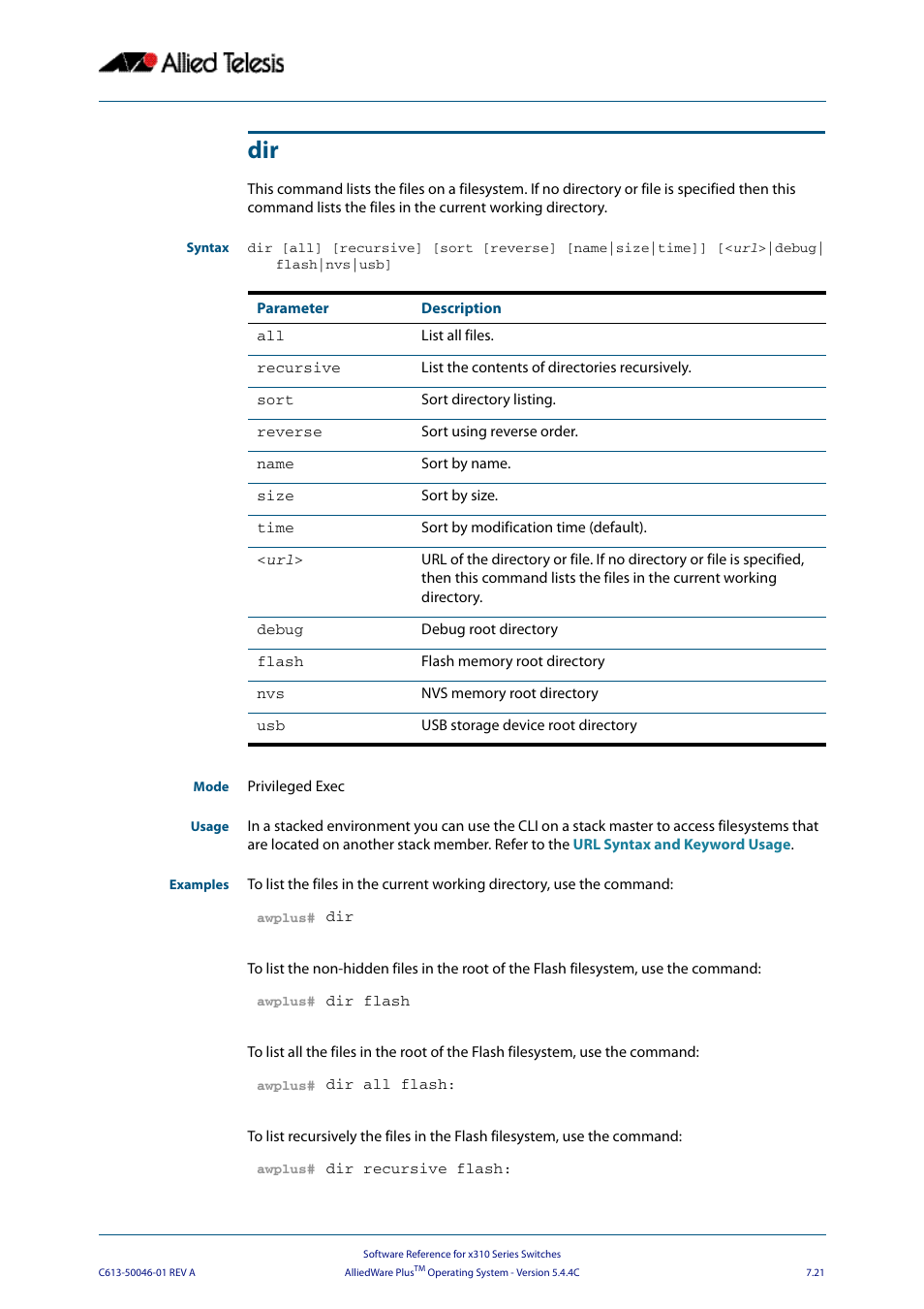 Allied Telesis AlliedWare Plus Operating System Version 5.4.4C (x310-26FT,x310-26FP,x310-50FT,x310-50FP) User Manual | Page 167 / 2220