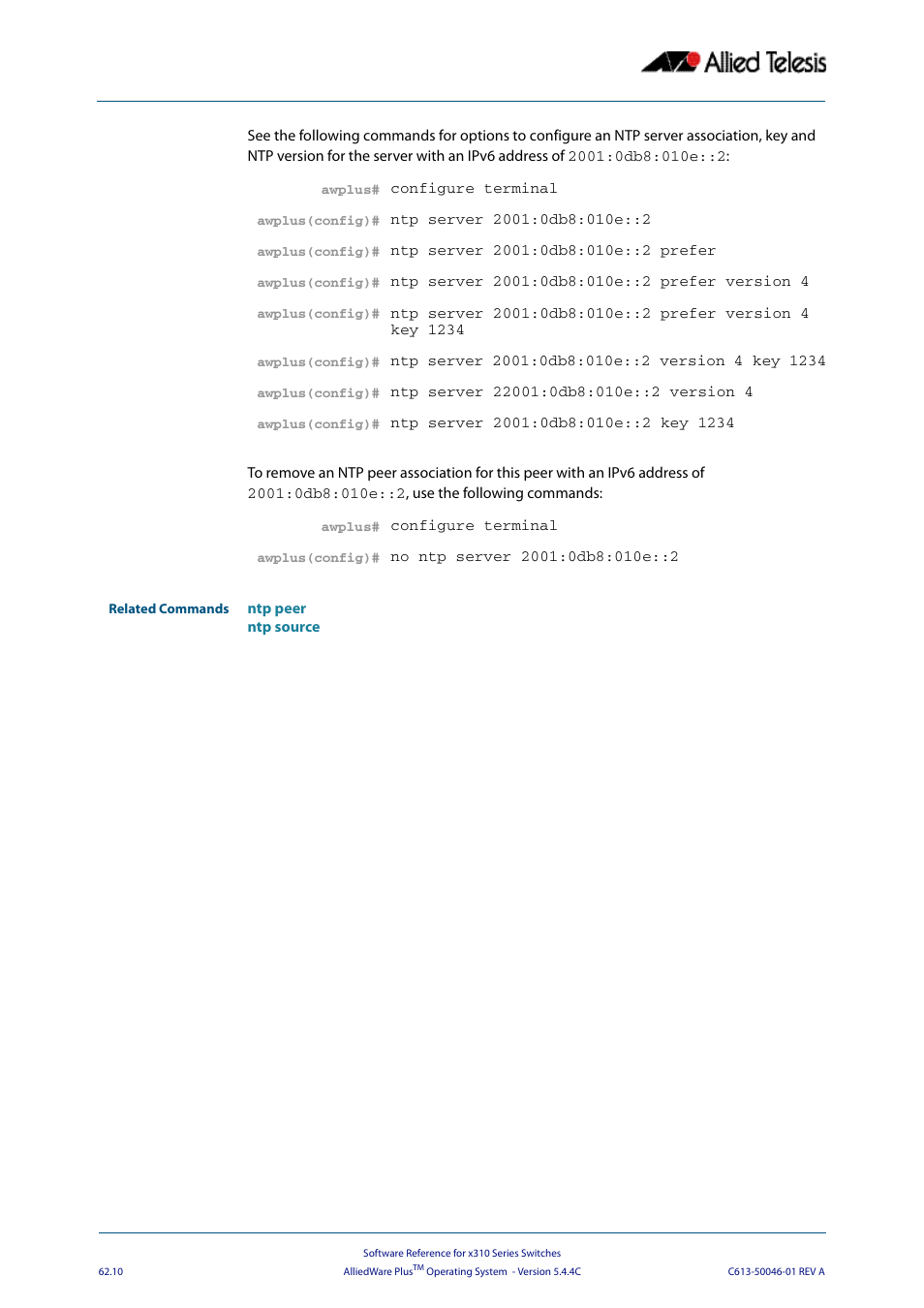 Allied Telesis AlliedWare Plus Operating System Version 5.4.4C (x310-26FT,x310-26FP,x310-50FT,x310-50FP) User Manual | Page 1680 / 2220