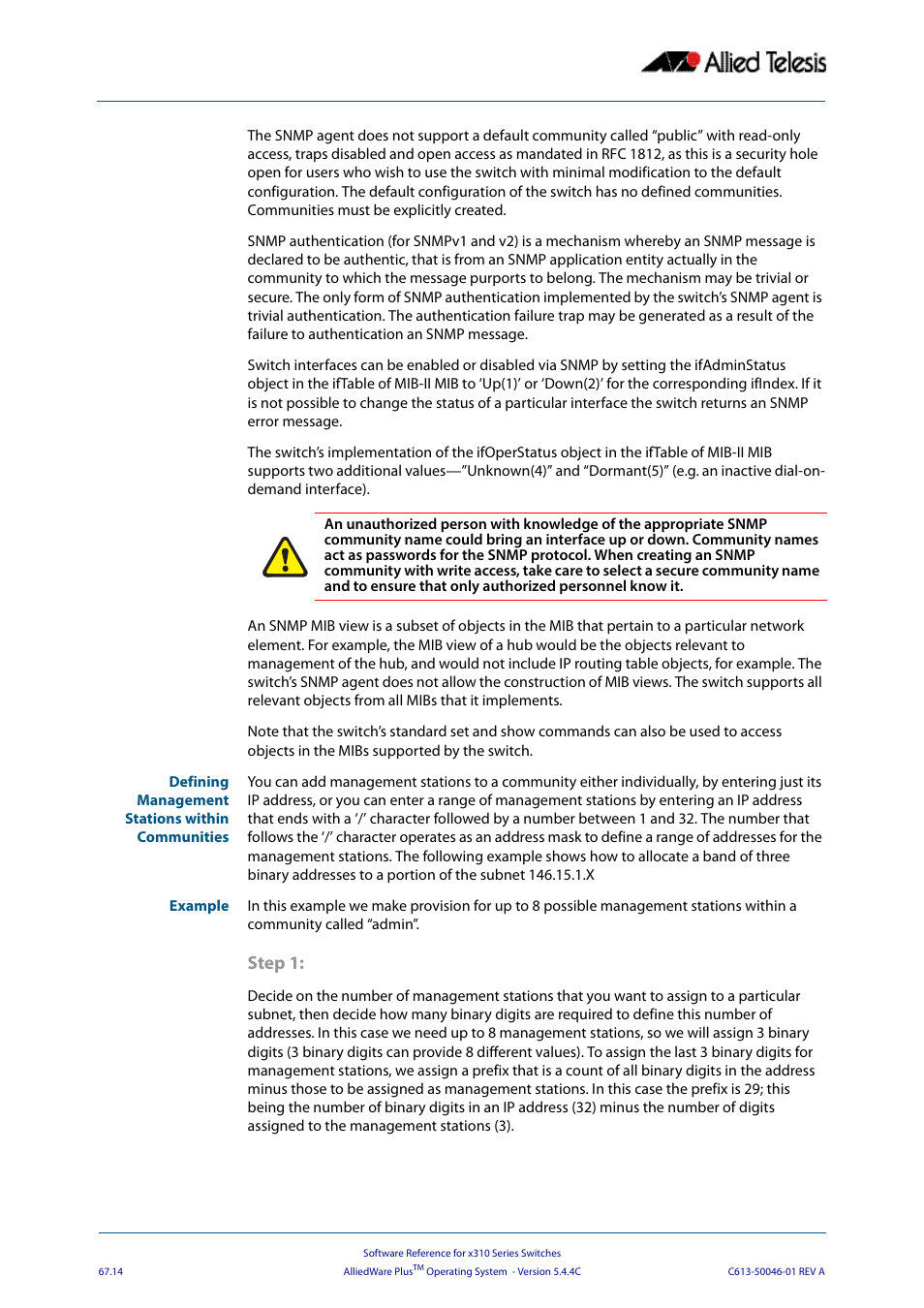 Step 1 | Allied Telesis AlliedWare Plus Operating System Version 5.4.4C (x310-26FT,x310-26FP,x310-50FT,x310-50FP) User Manual | Page 1772 / 2220