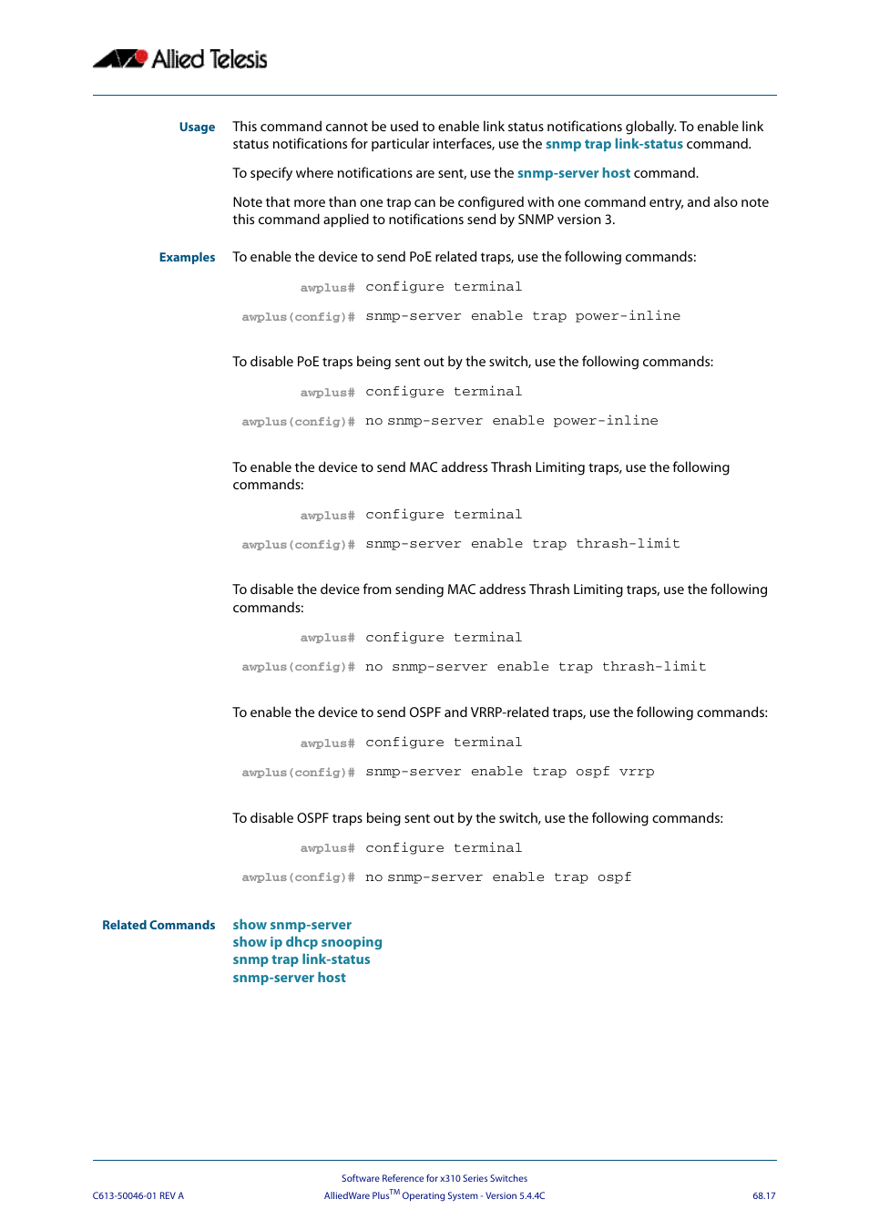 Allied Telesis AlliedWare Plus Operating System Version 5.4.4C (x310-26FT,x310-26FP,x310-50FT,x310-50FP) User Manual | Page 1799 / 2220