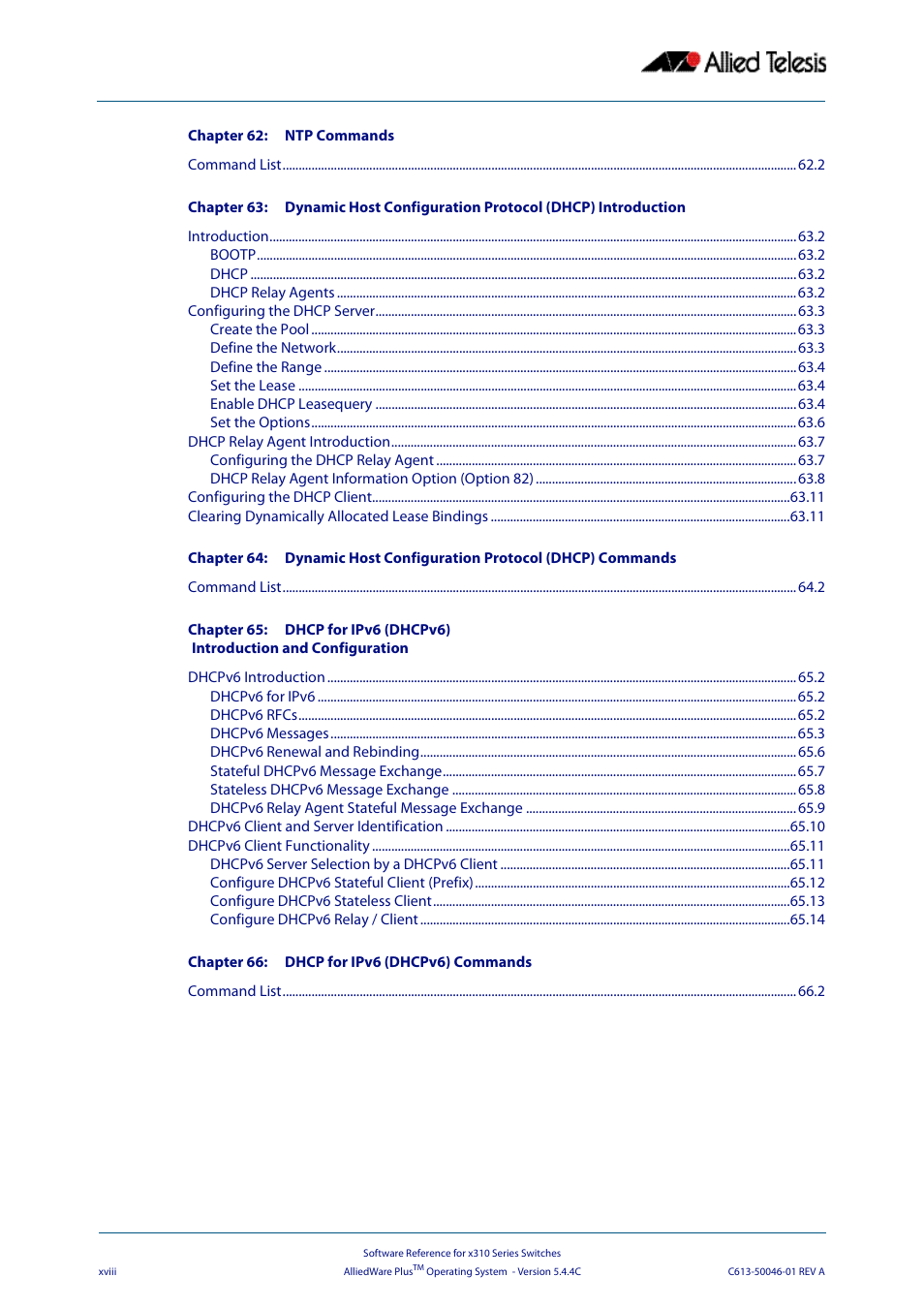 Allied Telesis AlliedWare Plus Operating System Version 5.4.4C (x310-26FT,x310-26FP,x310-50FT,x310-50FP) User Manual | Page 18 / 2220