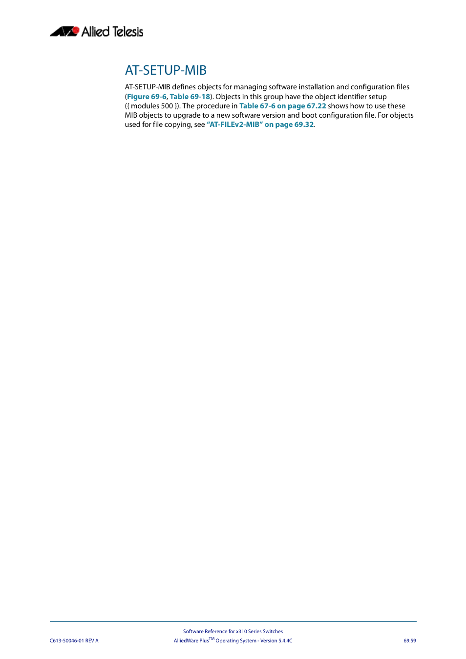 At-setup-mib, At-setup-mib” on | Allied Telesis AlliedWare Plus Operating System Version 5.4.4C (x310-26FT,x310-26FP,x310-50FT,x310-50FP) User Manual | Page 1871 / 2220