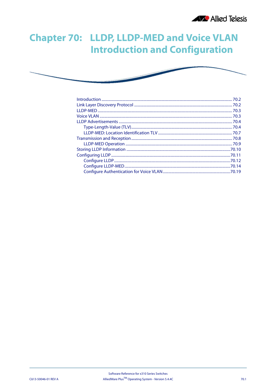 Chapter 70, And configuration, Configuration | Allied Telesis AlliedWare Plus Operating System Version 5.4.4C (x310-26FT,x310-26FP,x310-50FT,x310-50FP) User Manual | Page 1905 / 2220