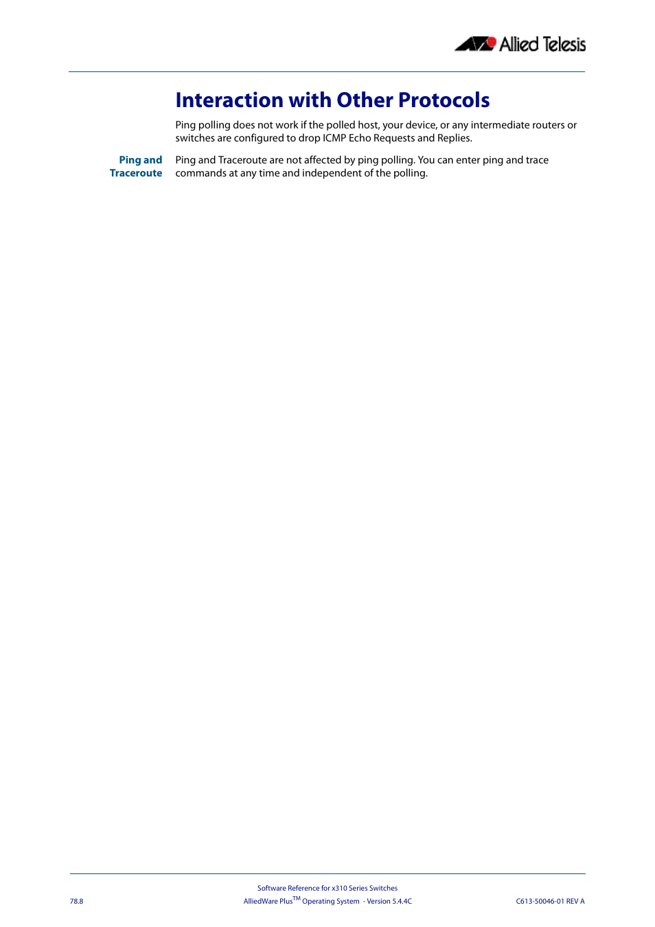 Interaction with other protocols | Allied Telesis AlliedWare Plus Operating System Version 5.4.4C (x310-26FT,x310-26FP,x310-50FT,x310-50FP) User Manual | Page 2058 / 2220