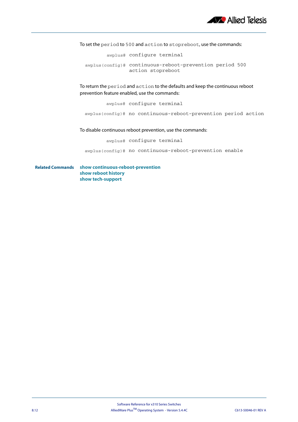 Allied Telesis AlliedWare Plus Operating System Version 5.4.4C (x310-26FT,x310-26FP,x310-50FT,x310-50FP) User Manual | Page 212 / 2220