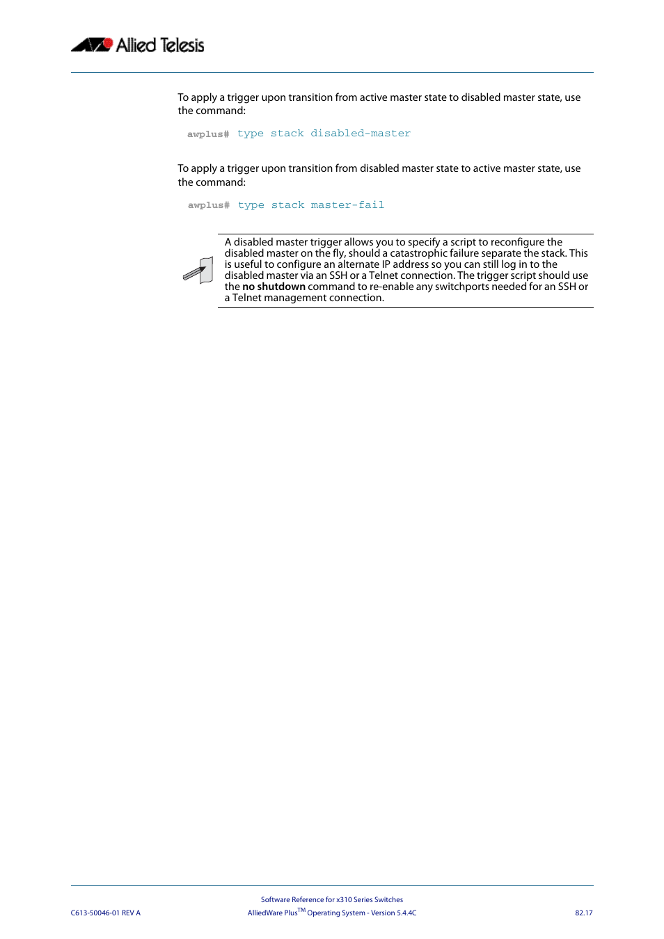 Allied Telesis AlliedWare Plus Operating System Version 5.4.4C (x310-26FT,x310-26FP,x310-50FT,x310-50FP) User Manual | Page 2131 / 2220