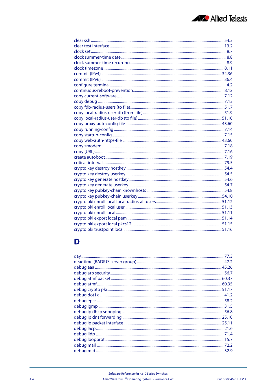 Allied Telesis AlliedWare Plus Operating System Version 5.4.4C (x310-26FT,x310-26FP,x310-50FT,x310-50FP) User Manual | Page 2174 / 2220