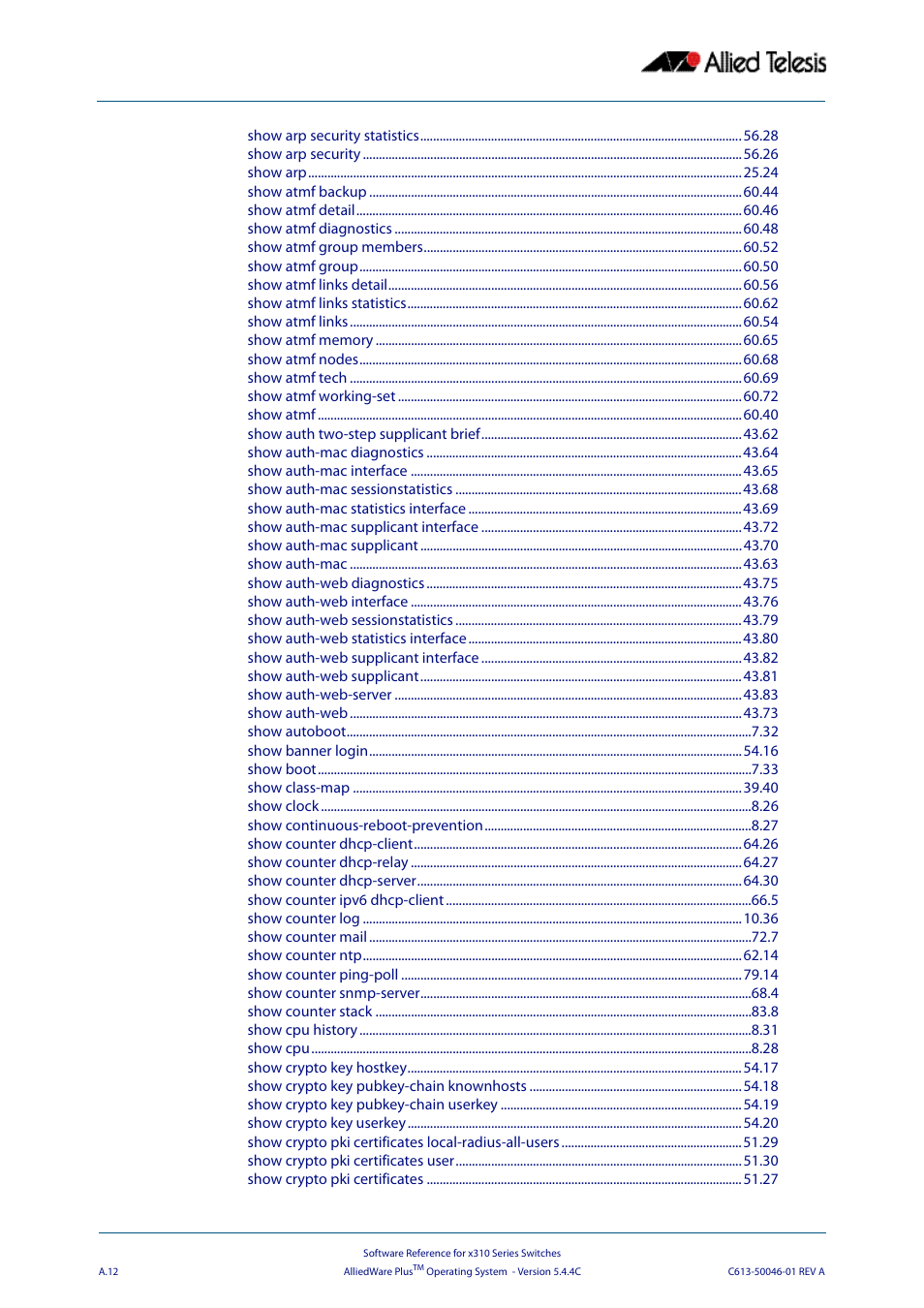 Allied Telesis AlliedWare Plus Operating System Version 5.4.4C (x310-26FT,x310-26FP,x310-50FT,x310-50FP) User Manual | Page 2182 / 2220