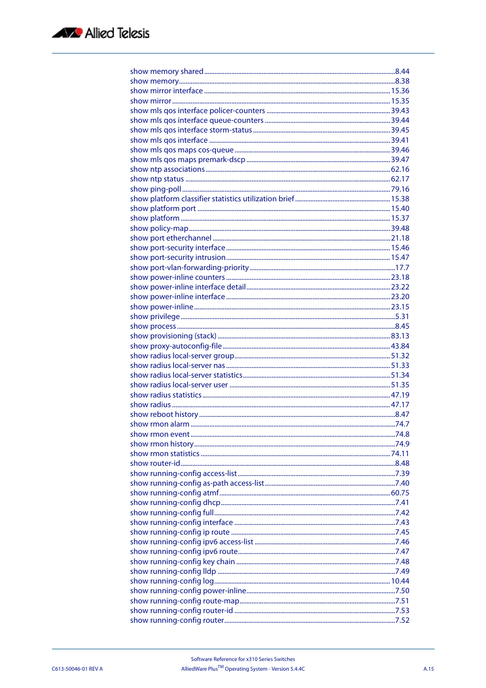 Allied Telesis AlliedWare Plus Operating System Version 5.4.4C (x310-26FT,x310-26FP,x310-50FT,x310-50FP) User Manual | Page 2185 / 2220