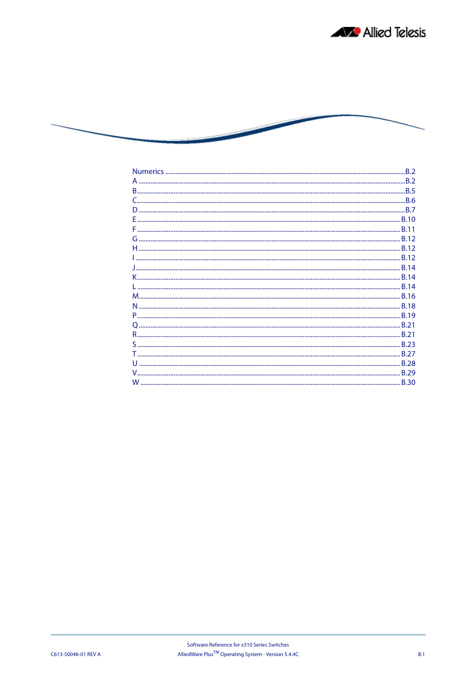 Appendix b: glossary | Allied Telesis AlliedWare Plus Operating System Version 5.4.4C (x310-26FT,x310-26FP,x310-50FT,x310-50FP) User Manual | Page 2191 / 2220