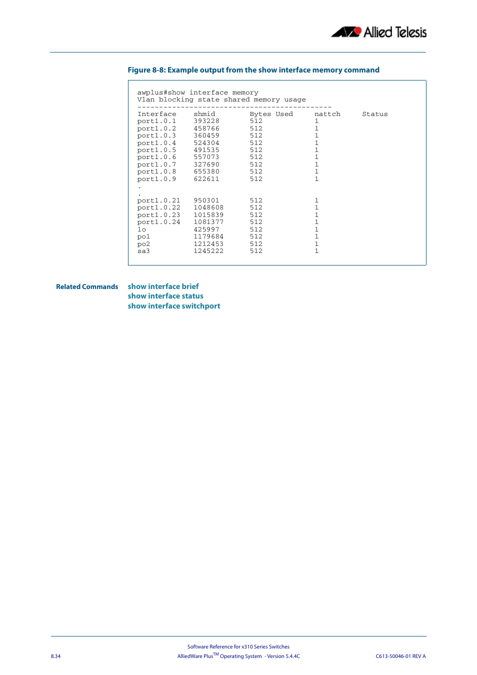 Allied Telesis AlliedWare Plus Operating System Version 5.4.4C (x310-26FT,x310-26FP,x310-50FT,x310-50FP) User Manual | Page 234 / 2220