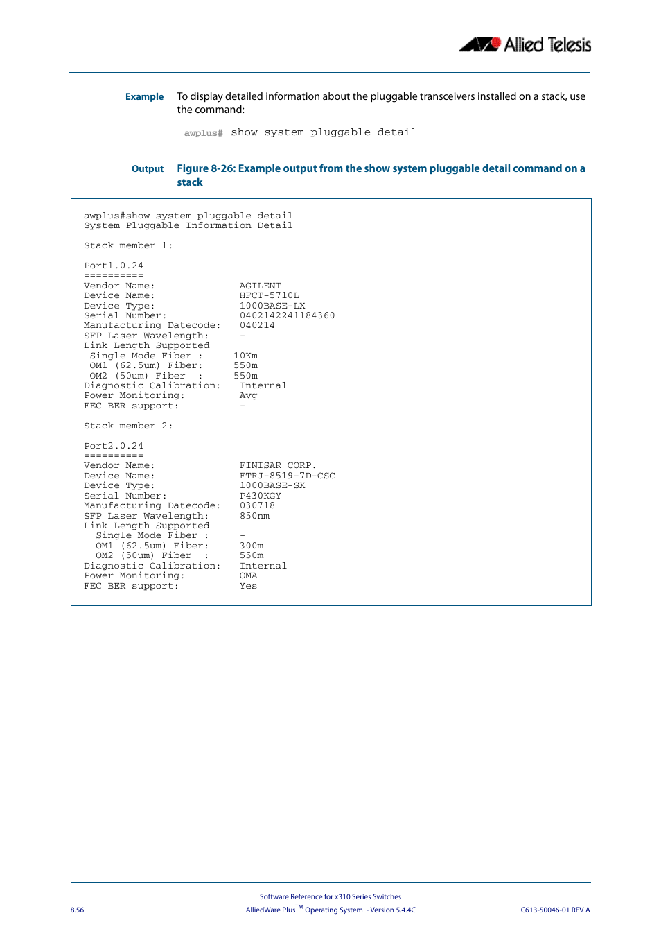 Allied Telesis AlliedWare Plus Operating System Version 5.4.4C (x310-26FT,x310-26FP,x310-50FT,x310-50FP) User Manual | Page 256 / 2220