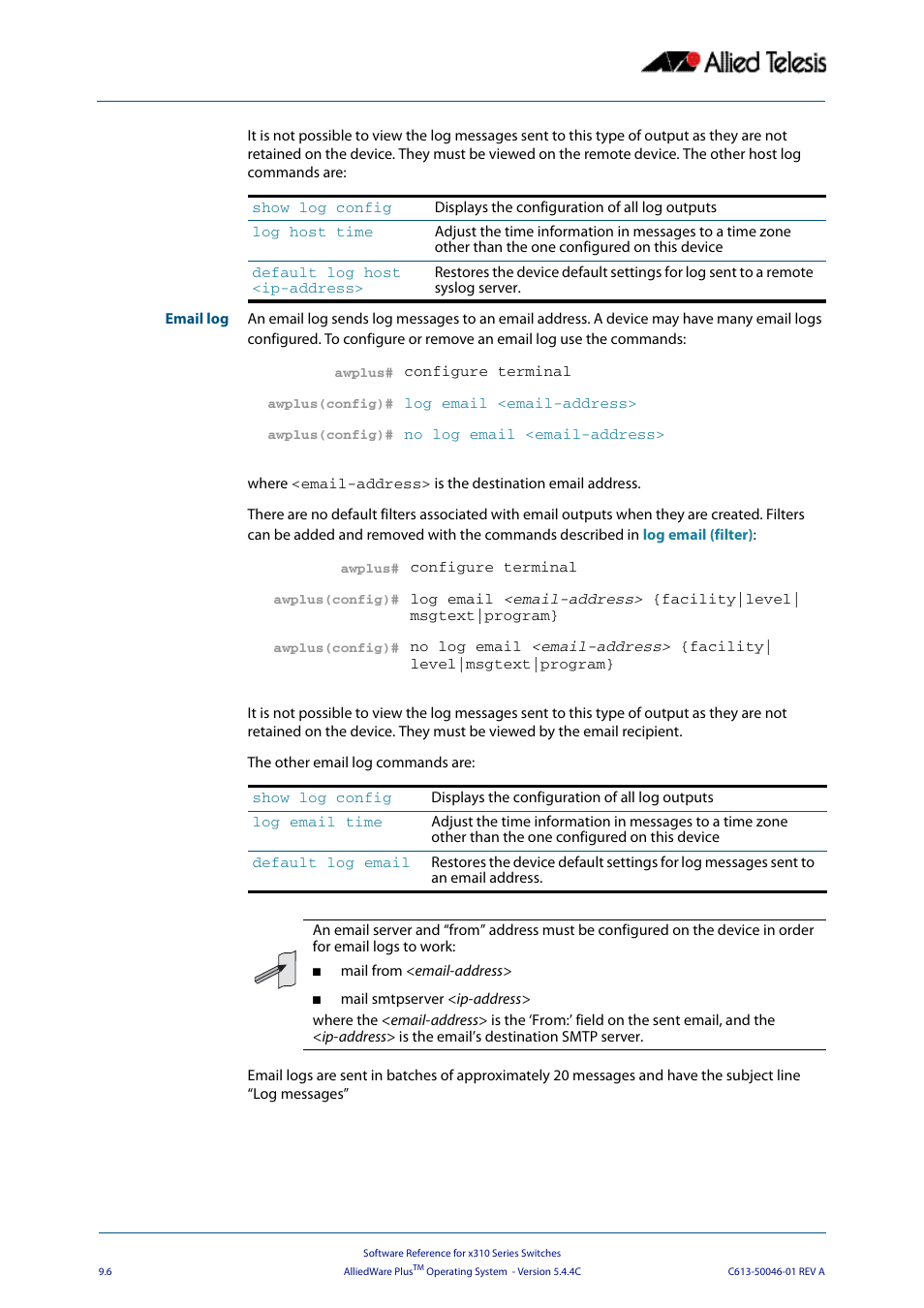 Allied Telesis AlliedWare Plus Operating System Version 5.4.4C (x310-26FT,x310-26FP,x310-50FT,x310-50FP) User Manual | Page 272 / 2220