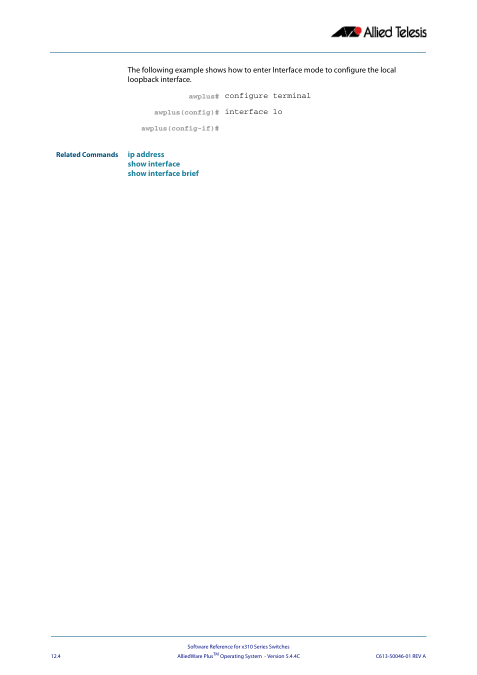 Allied Telesis AlliedWare Plus Operating System Version 5.4.4C (x310-26FT,x310-26FP,x310-50FT,x310-50FP) User Manual | Page 324 / 2220