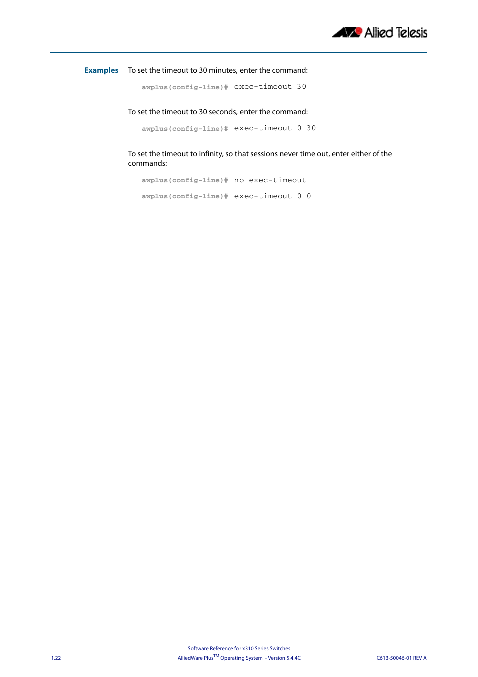 Allied Telesis AlliedWare Plus Operating System Version 5.4.4C (x310-26FT,x310-26FP,x310-50FT,x310-50FP) User Manual | Page 46 / 2220