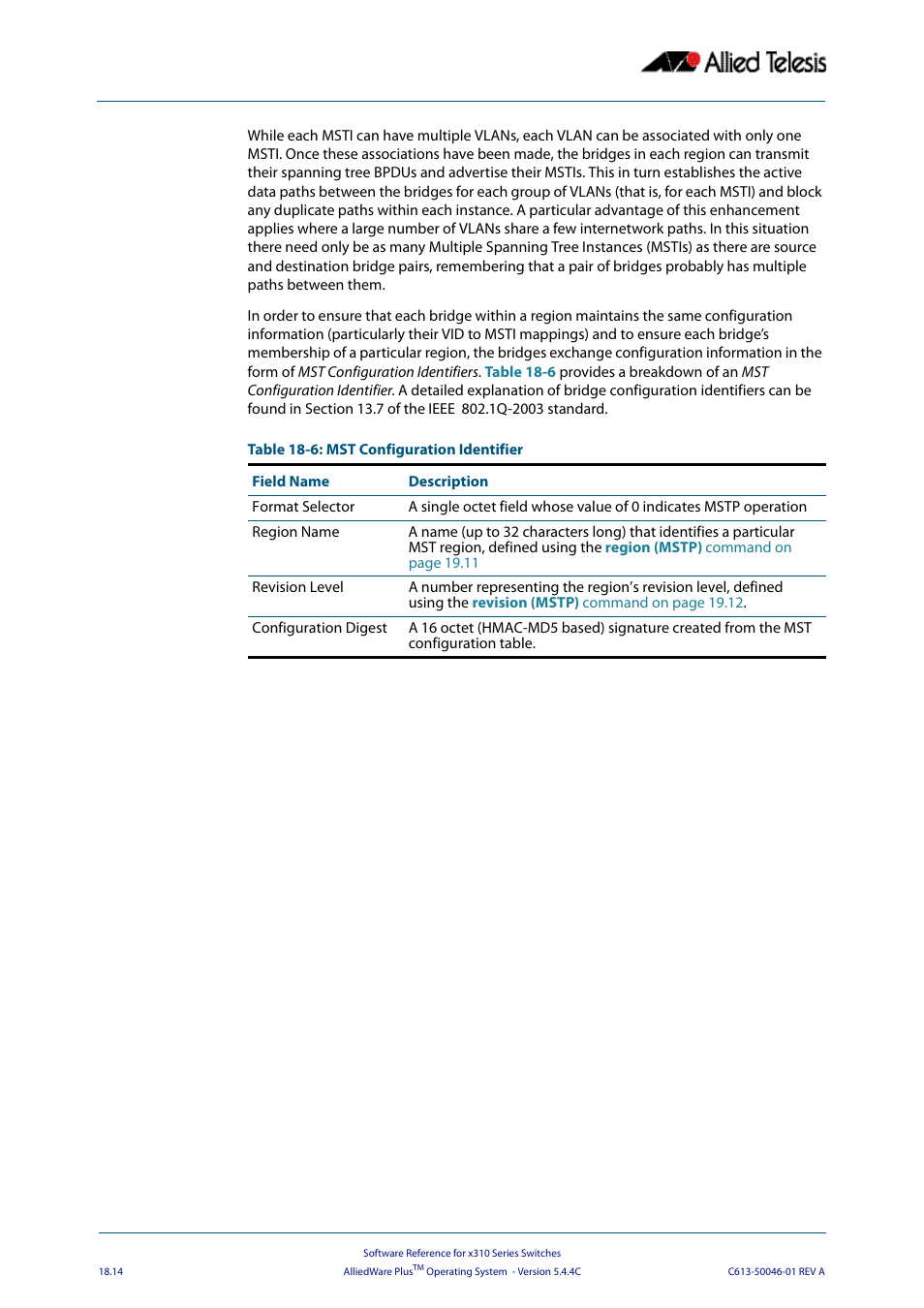 Allied Telesis AlliedWare Plus Operating System Version 5.4.4C (x310-26FT,x310-26FP,x310-50FT,x310-50FP) User Manual | Page 482 / 2220