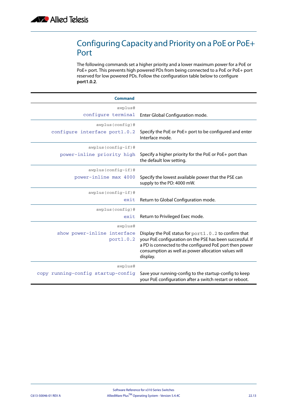 Allied Telesis AlliedWare Plus Operating System Version 5.4.4C (x310-26FT,x310-26FP,x310-50FT,x310-50FP) User Manual | Page 597 / 2220