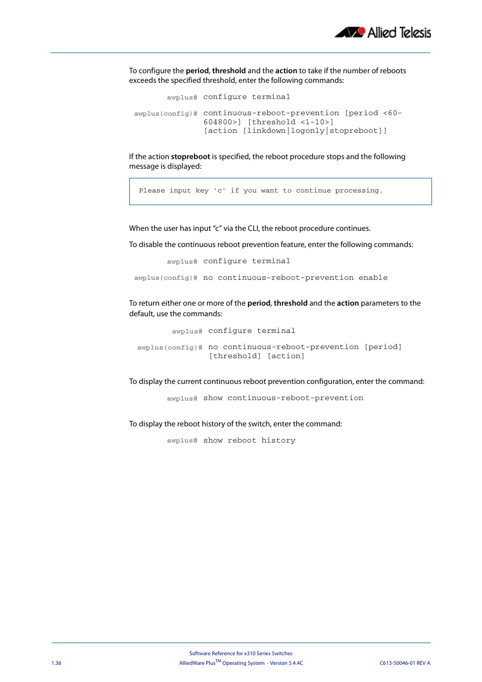 Allied Telesis AlliedWare Plus Operating System Version 5.4.4C (x310-26FT,x310-26FP,x310-50FT,x310-50FP) User Manual | Page 60 / 2220