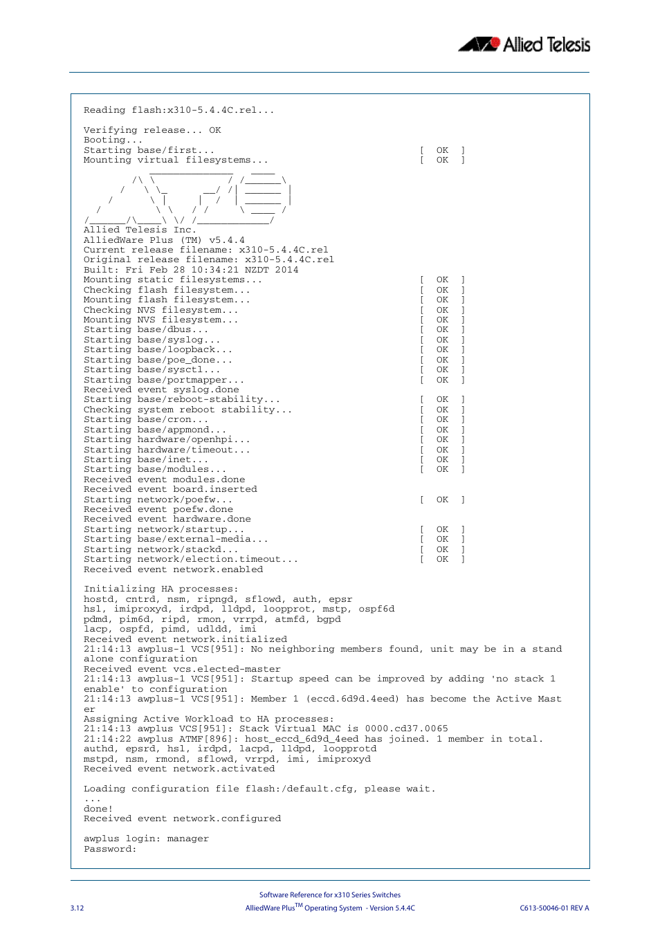 Allied Telesis AlliedWare Plus Operating System Version 5.4.4C (x310-26FT,x310-26FP,x310-50FT,x310-50FP) User Manual | Page 76 / 2220