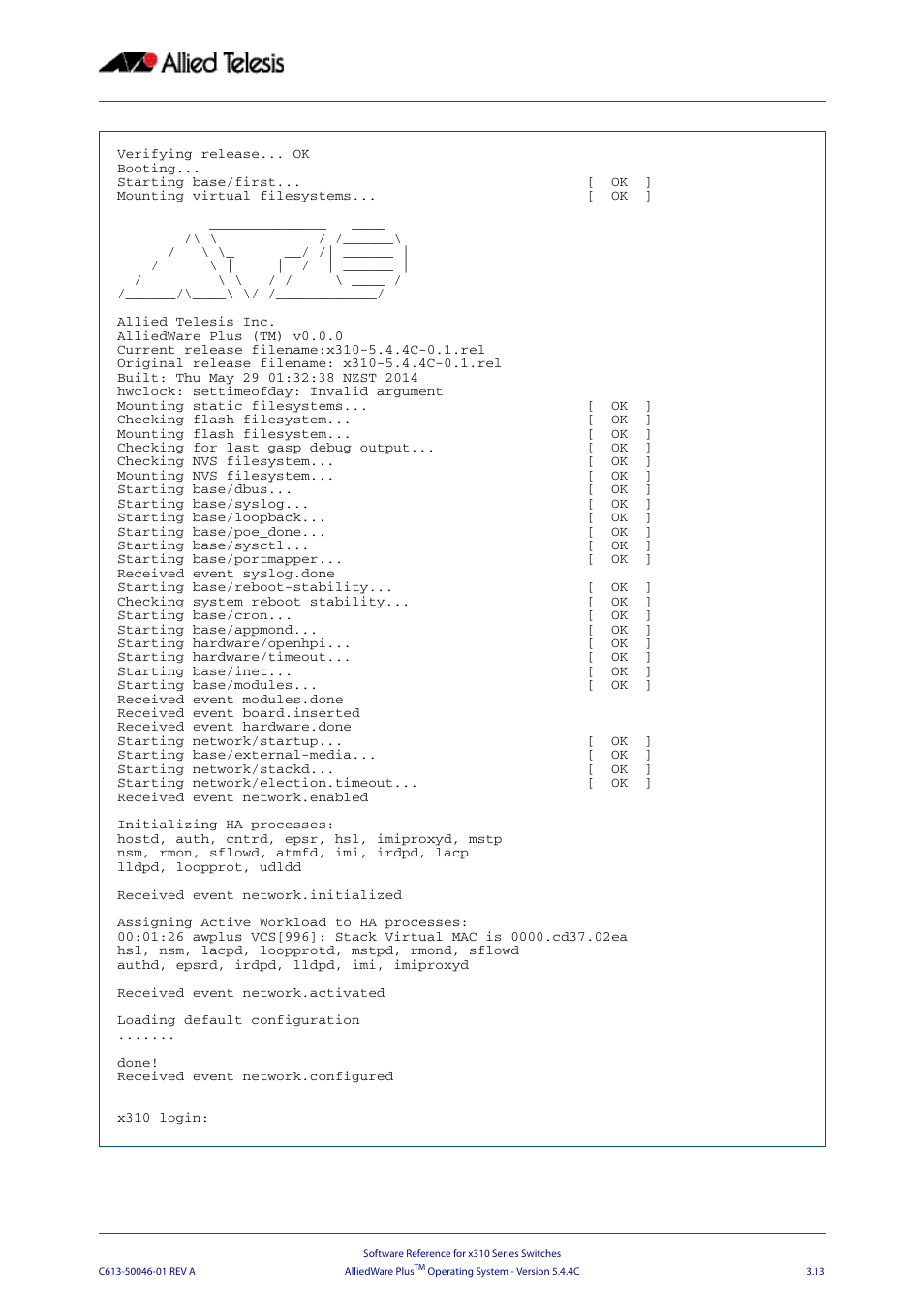 Allied Telesis AlliedWare Plus Operating System Version 5.4.4C (x310-26FT,x310-26FP,x310-50FT,x310-50FP) User Manual | Page 77 / 2220