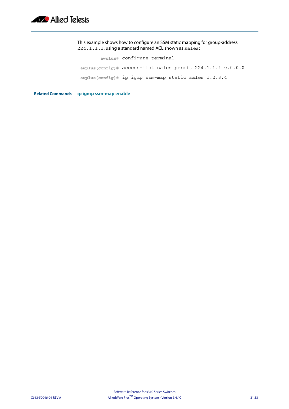 Allied Telesis AlliedWare Plus Operating System Version 5.4.4C (x310-26FT,x310-26FP,x310-50FT,x310-50FP) User Manual | Page 771 / 2220
