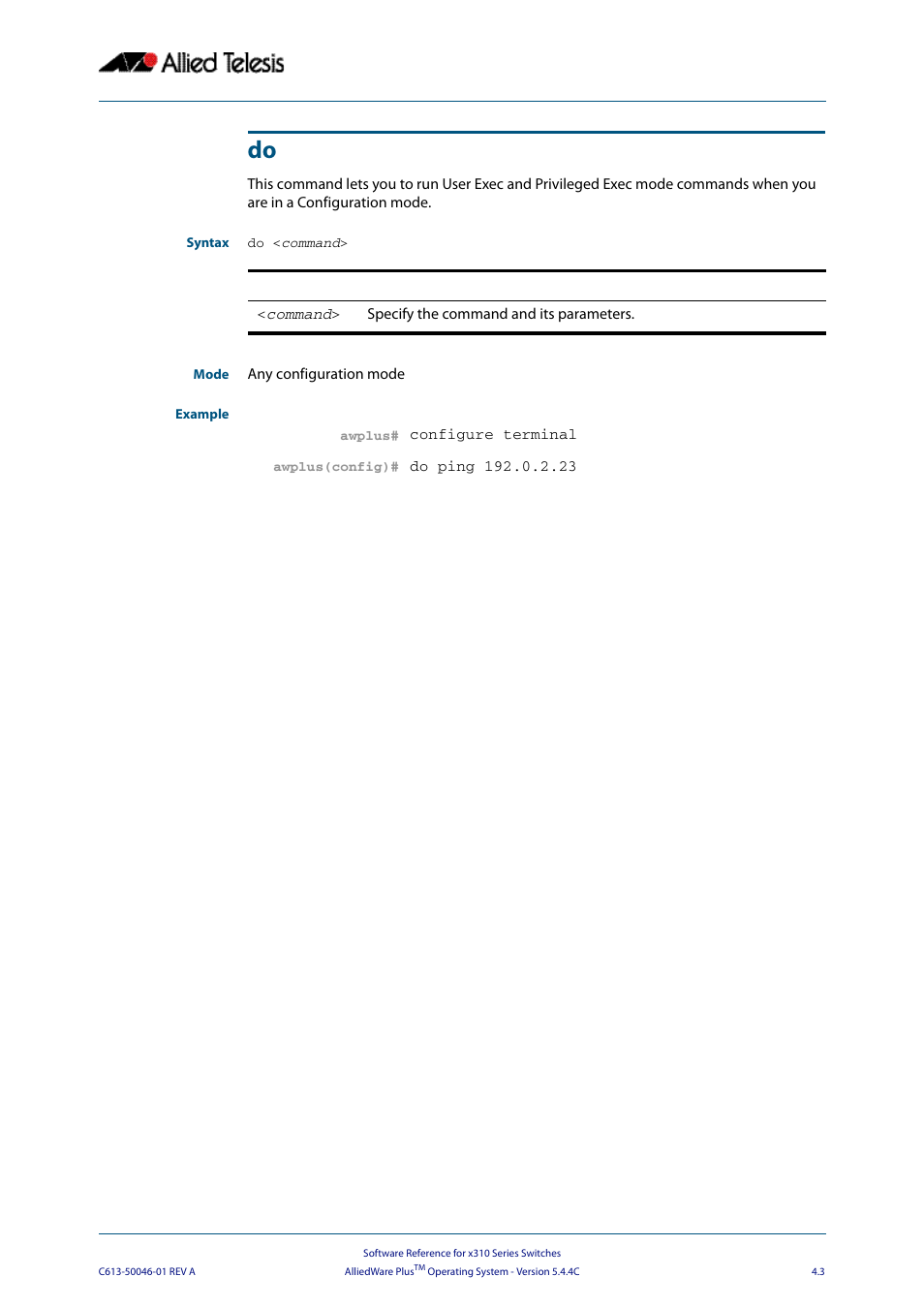Allied Telesis AlliedWare Plus Operating System Version 5.4.4C (x310-26FT,x310-26FP,x310-50FT,x310-50FP) User Manual | Page 81 / 2220