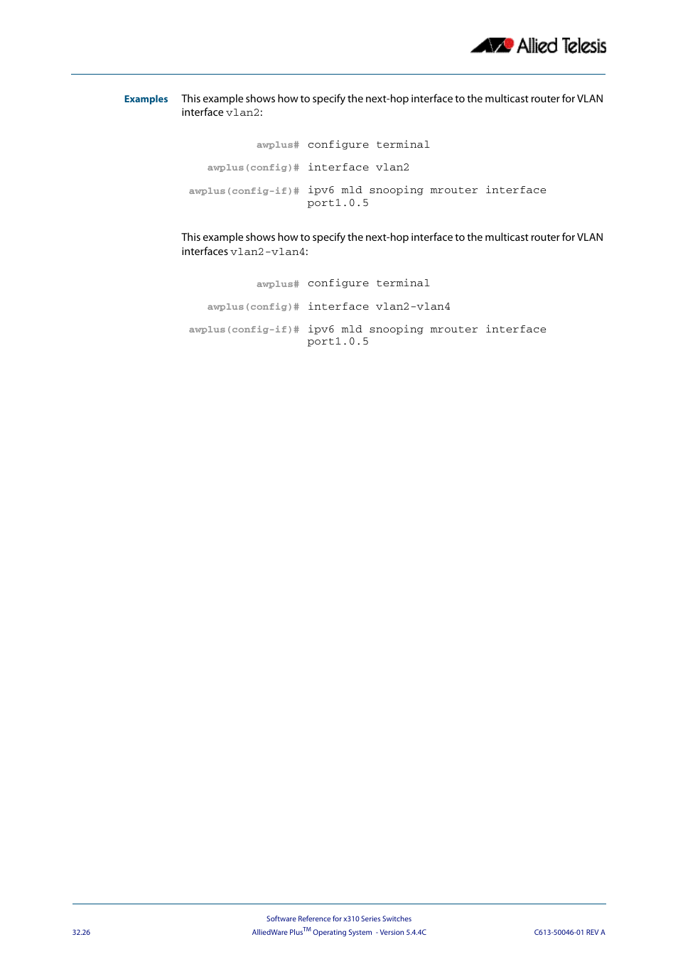 Allied Telesis AlliedWare Plus Operating System Version 5.4.4C (x310-26FT,x310-26FP,x310-50FT,x310-50FP) User Manual | Page 810 / 2220