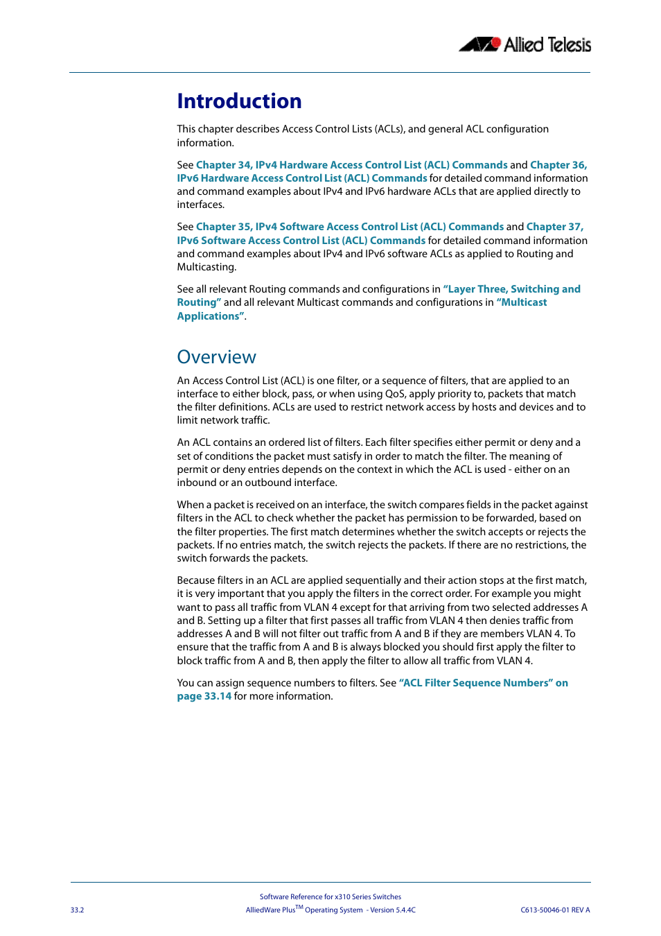 Introduction, Overview | Allied Telesis AlliedWare Plus Operating System Version 5.4.4C (x310-26FT,x310-26FP,x310-50FT,x310-50FP) User Manual | Page 826 / 2220