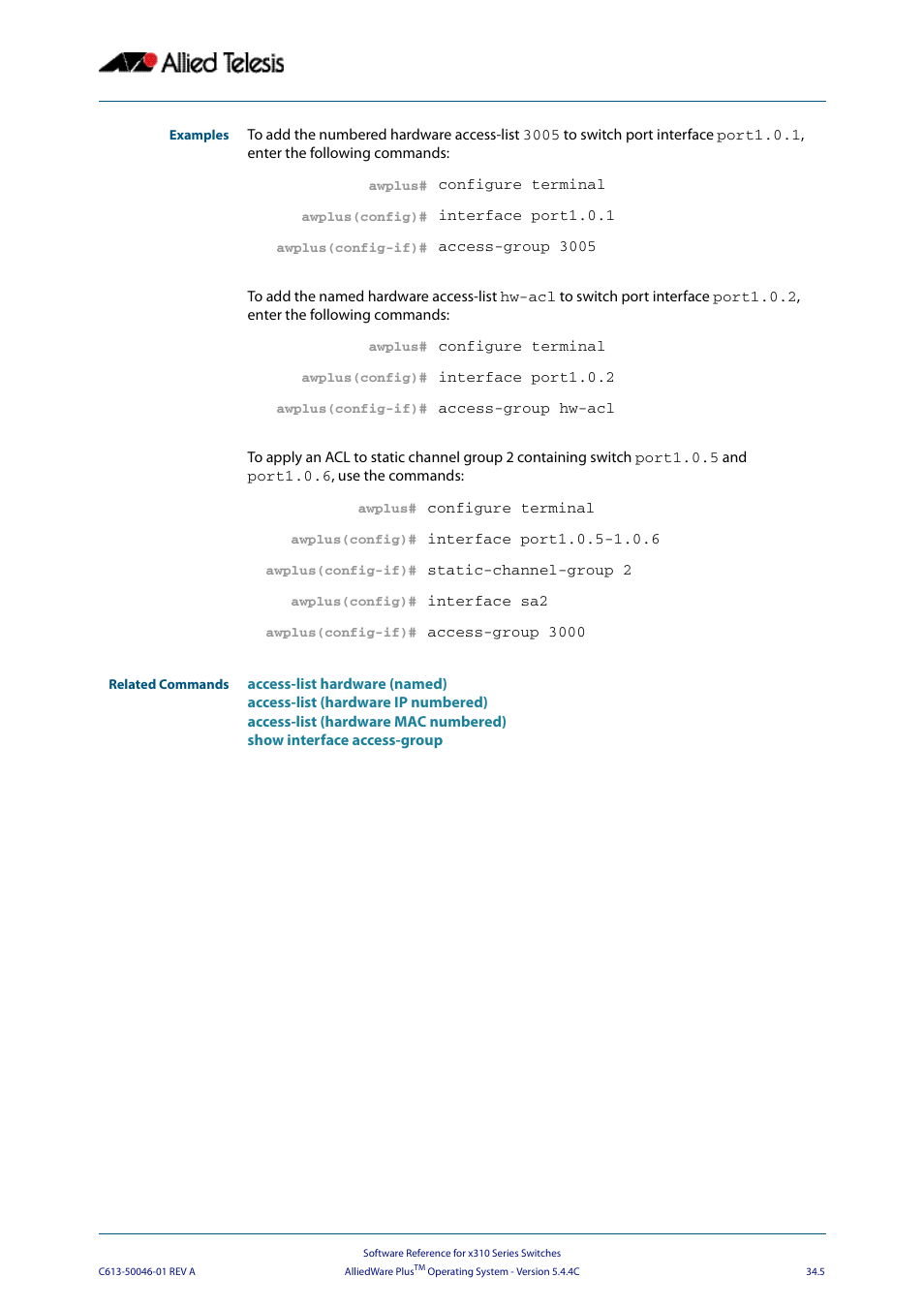 Allied Telesis AlliedWare Plus Operating System Version 5.4.4C (x310-26FT,x310-26FP,x310-50FT,x310-50FP) User Manual | Page 851 / 2220