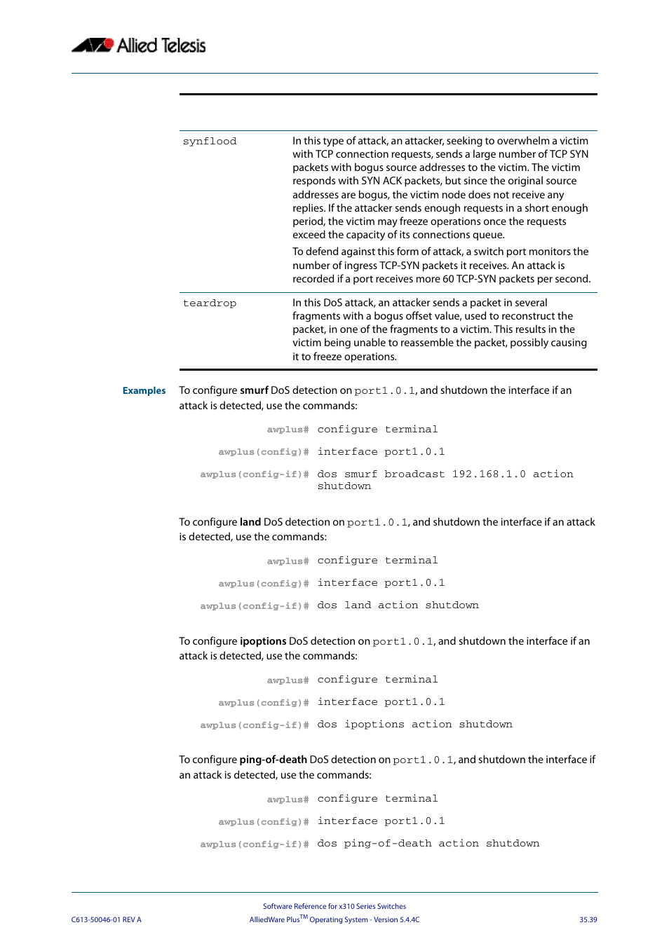 Allied Telesis AlliedWare Plus Operating System Version 5.4.4C (x310-26FT,x310-26FP,x310-50FT,x310-50FP) User Manual | Page 925 / 2220