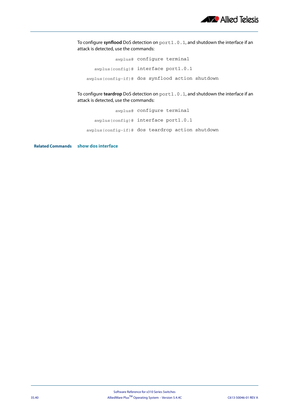 Allied Telesis AlliedWare Plus Operating System Version 5.4.4C (x310-26FT,x310-26FP,x310-50FT,x310-50FP) User Manual | Page 926 / 2220