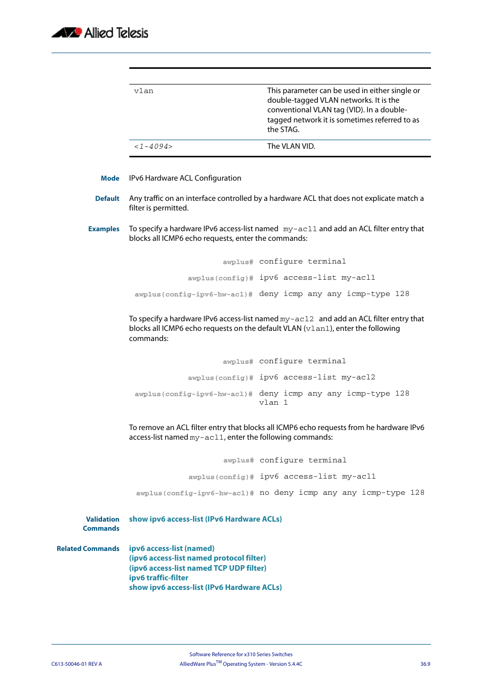 Allied Telesis AlliedWare Plus Operating System Version 5.4.4C (x310-26FT,x310-26FP,x310-50FT,x310-50FP) User Manual | Page 941 / 2220