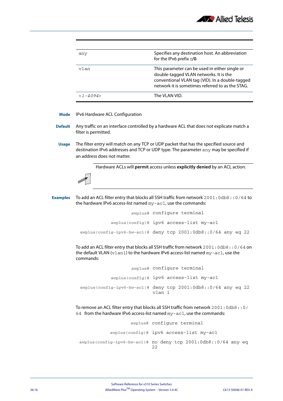 Allied Telesis AlliedWare Plus Operating System Version 5.4.4C (x310-26FT,x310-26FP,x310-50FT,x310-50FP) User Manual | Page 948 / 2220