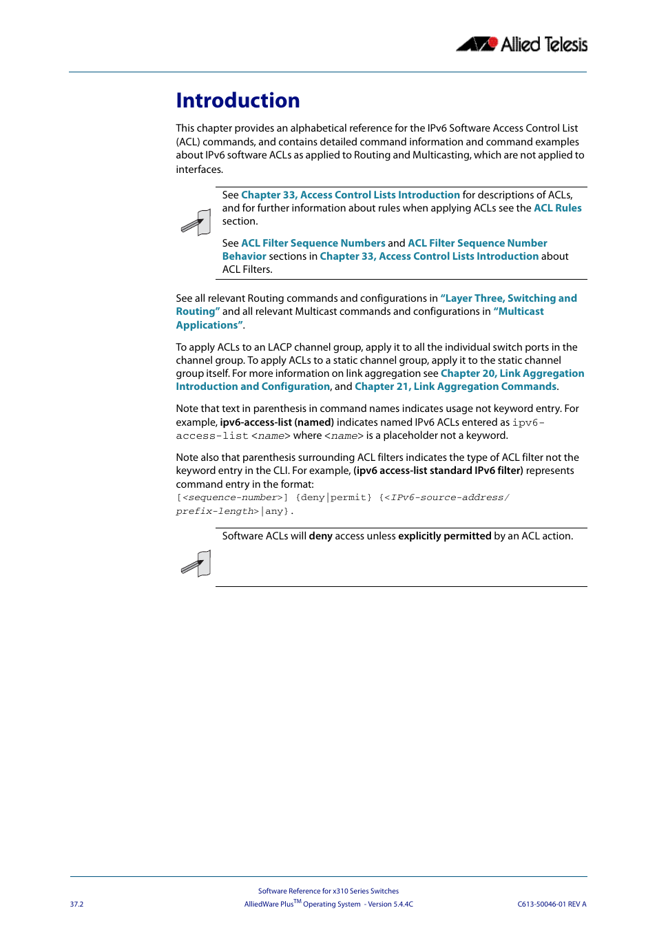 Introduction | Allied Telesis AlliedWare Plus Operating System Version 5.4.4C (x310-26FT,x310-26FP,x310-50FT,x310-50FP) User Manual | Page 954 / 2220