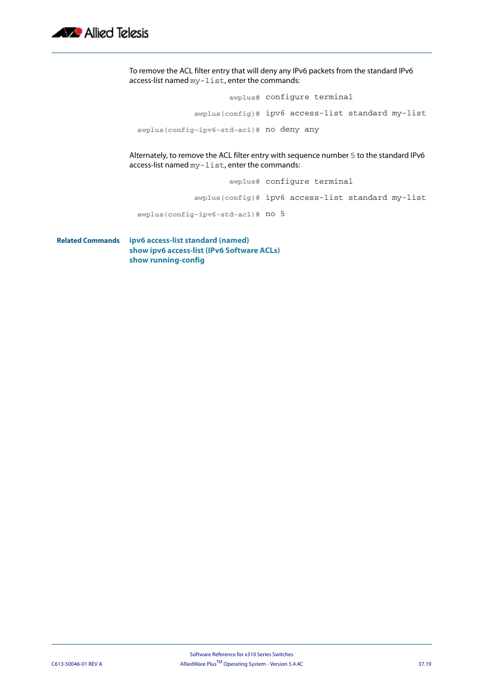 Allied Telesis AlliedWare Plus Operating System Version 5.4.4C (x310-26FT,x310-26FP,x310-50FT,x310-50FP) User Manual | Page 971 / 2220