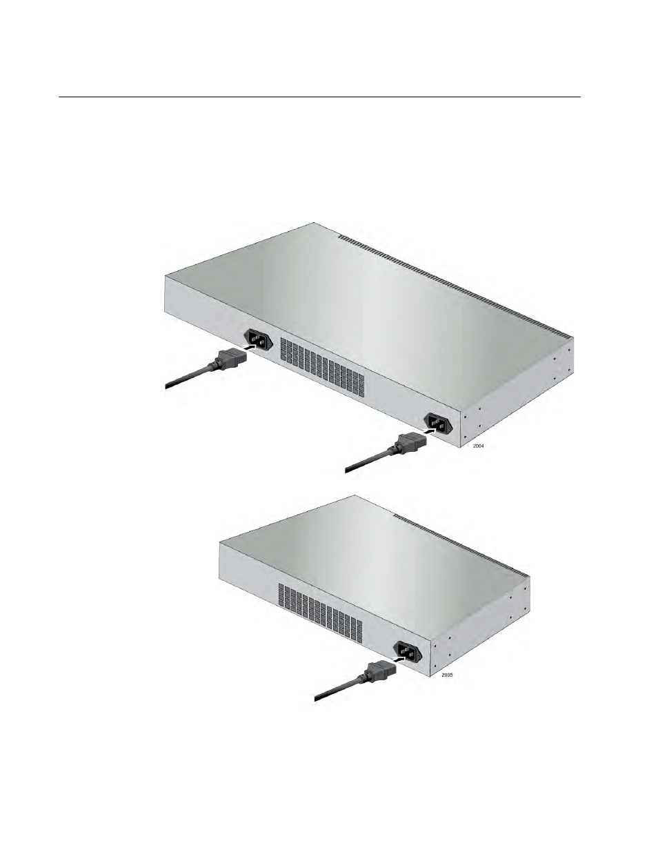 Powering on an ac switch, Plugging in the ac power cord | Allied Telesis FS970M Series User Manual | Page 80 / 106