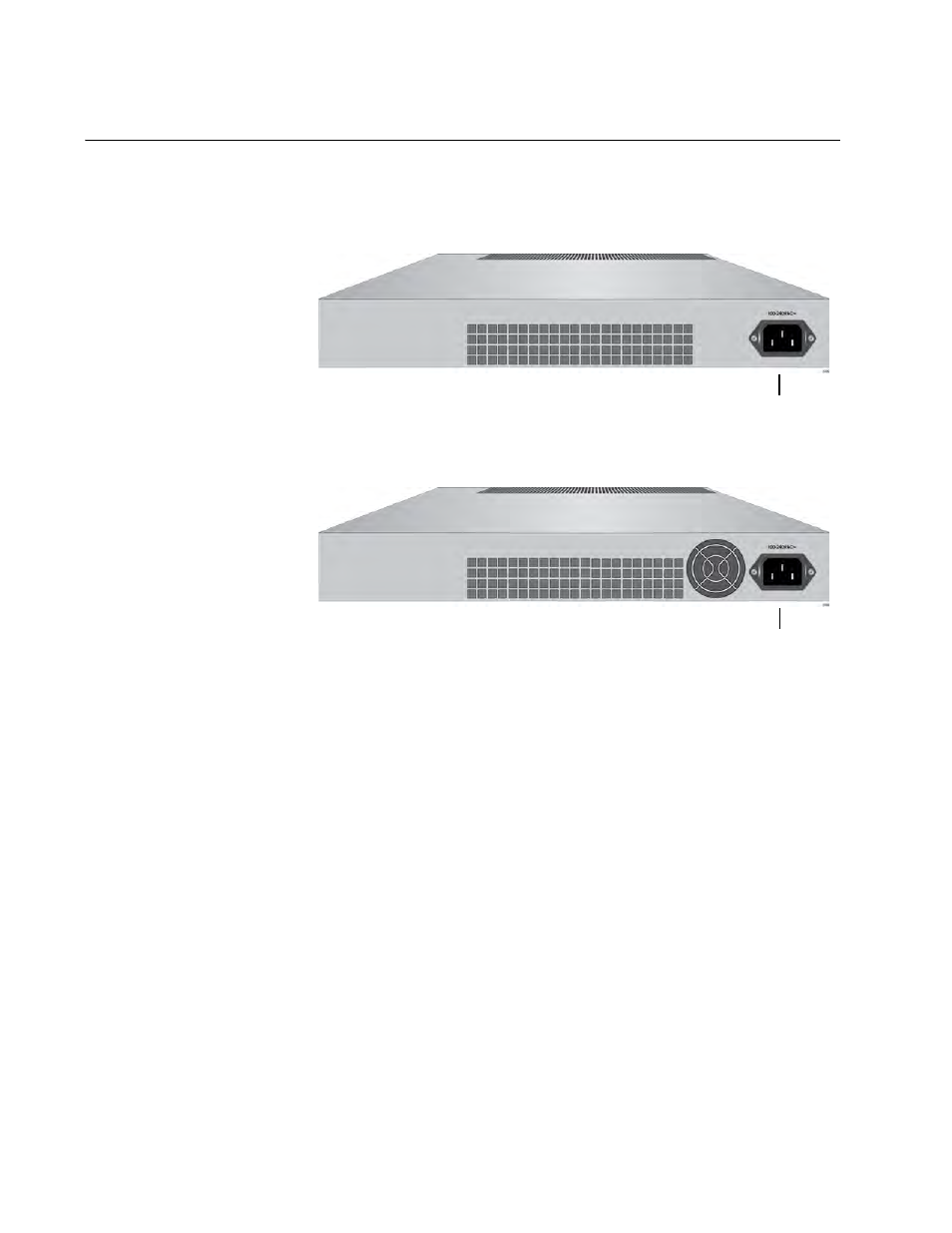 Back panels | Allied Telesis 8100S Series User Manual | Page 30 / 116