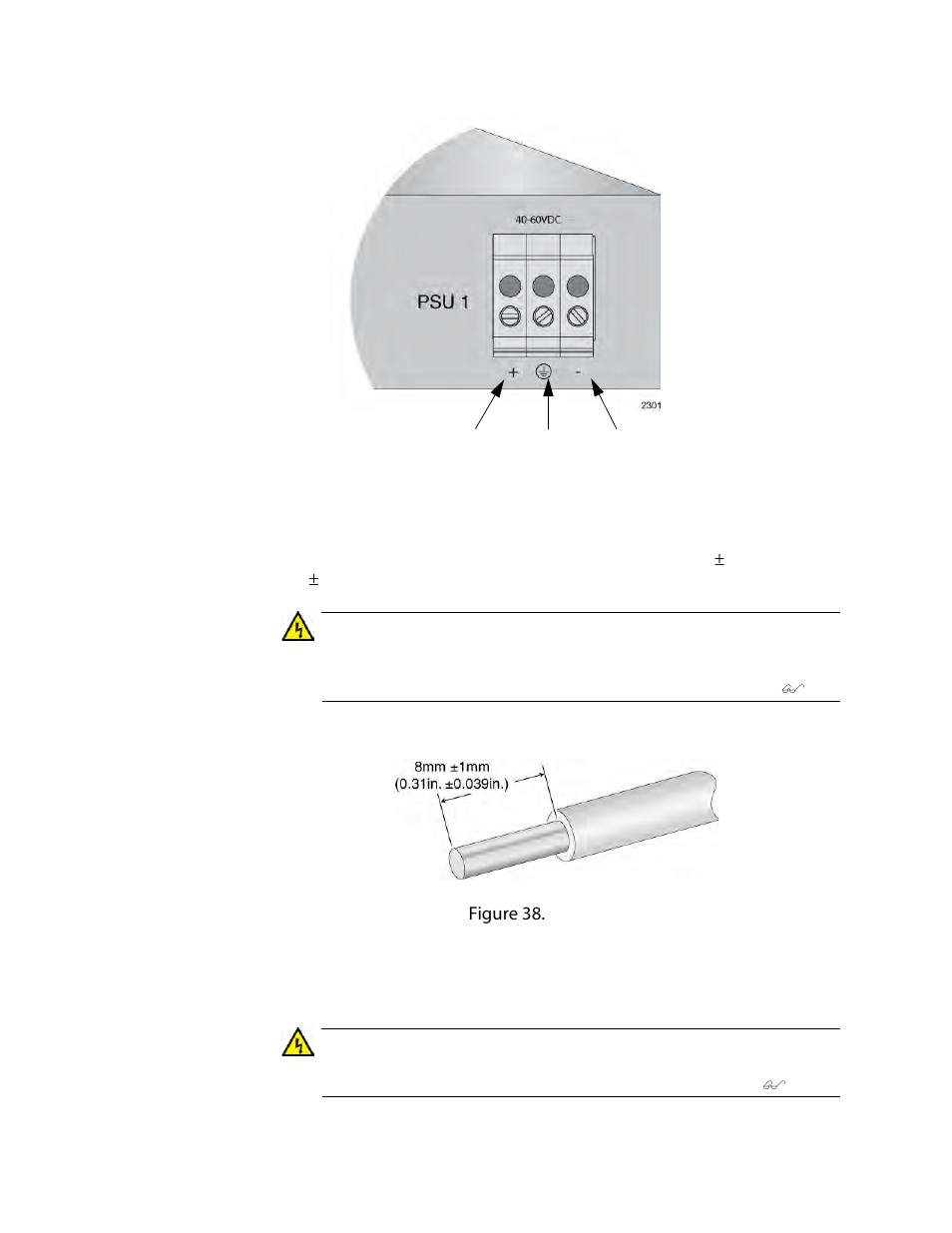 Dc terminal block, Stripped wire | Allied Telesis 8100S Series User Manual | Page 92 / 116