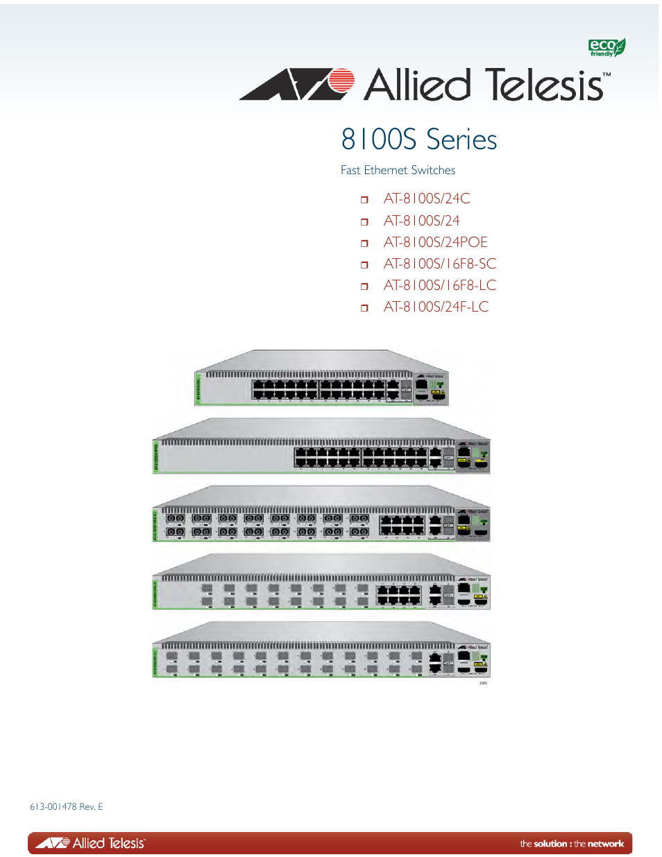 Allied Telesis 8100S Series User Manual | 140 pages