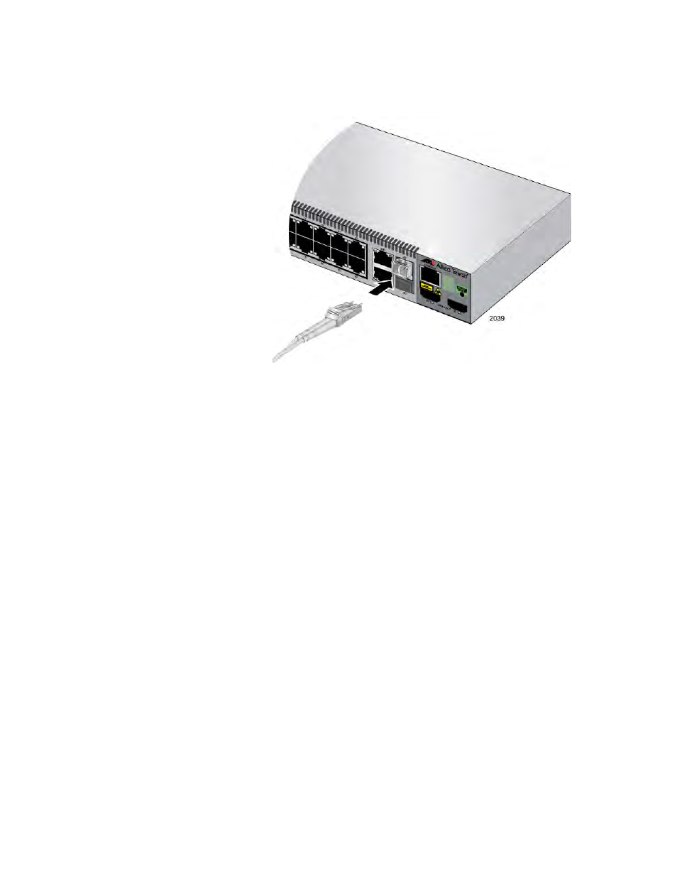 Connecting the fiber optic cable to the sfp module | Allied Telesis 8100S Series User Manual | Page 109 / 140